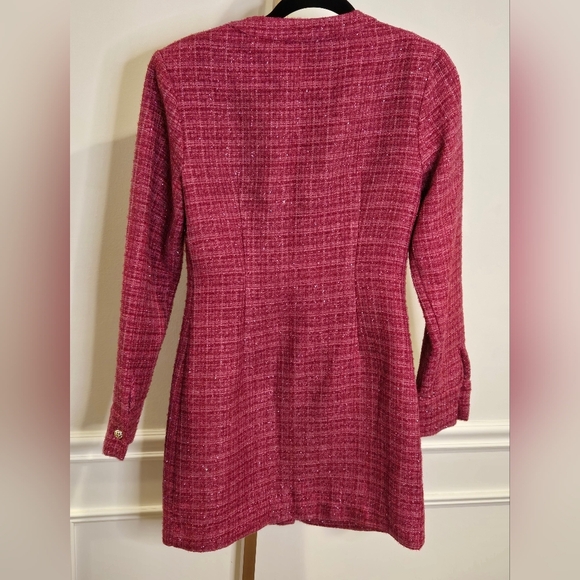 Endless Rose Premium Long Sleeve Pink Tweed Dress sz XS - Picture 8 of 11
